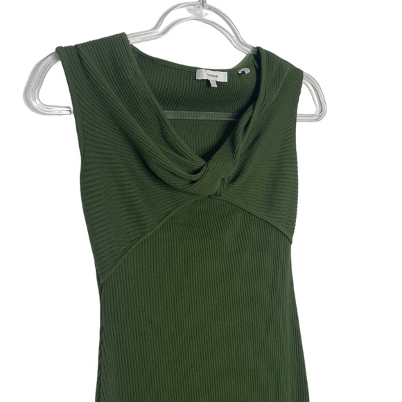Vince | Ribbed Twist Dress in Green Small - Picture 3 of 9